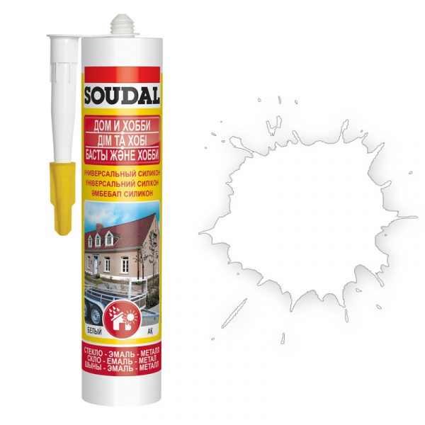 Soudal универсальный силиконовый герметик белый (280 мл)