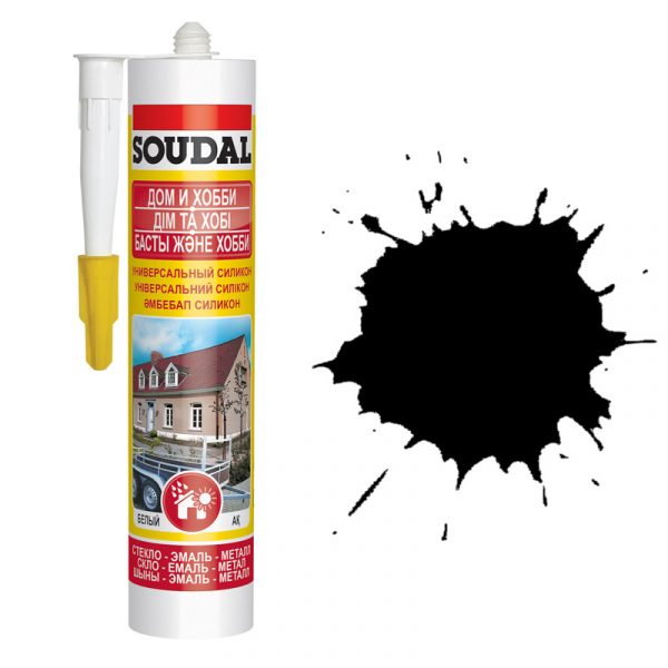 Soudal универсальный силиконовый герметик черный (280 мл) 1 Soudal универсальный силиконовый герметик черный (280 мл)