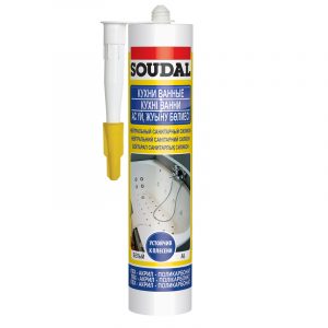 Soudal нейтральный санитарный силиконовый герметик бесцветный (280 мл)