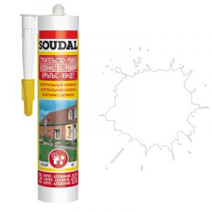 Soudal нейтральный силиконовый герметик белый (280 мл)