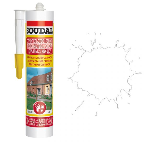 Soudal нейтральный силиконовый герметик белый (280 мл)