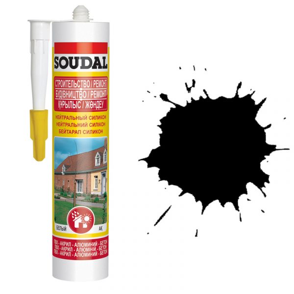 Soudal нейтральный силиконовый герметик черный (280 мл) 1 Soudal нейтральный силиконовый герметик черный (280 мл)