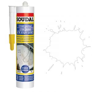 Soudal нейтральный санитарный силиконовый герметик белый (280 мл)