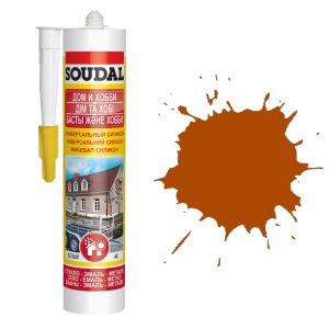 Soudal универсальный силиконовый герметик коричневый (280 мл)