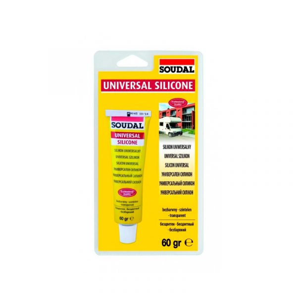 Soudal универсальный силиконовый герметик бесцветный (60 мл в блистерах)