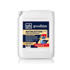 Антисептик трудновымываемый для наружн. и внутр.работ (бесцв) goodhim-N320, 10л