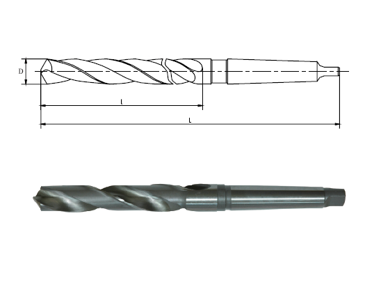 Сверло спиральное с коническим хвостовиком чертеж