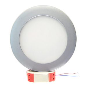 Сверхтонкий светодиодный серый круглый светильник LEDcraft Downlight 180*180*13 10 Ватт Теплый белый