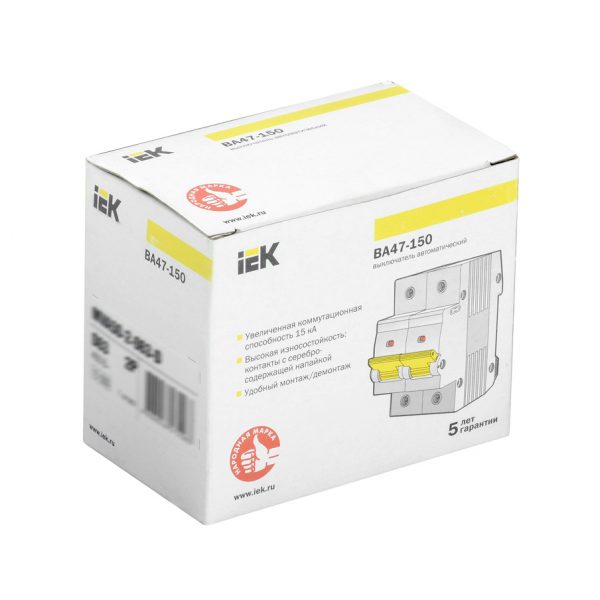 Выключатель автоматический ВА47-150 2Р 80А 15кА D IEK