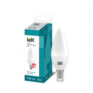 Лампа светодиодная C35 свеча 9Вт 230В 4000К E14 IEK