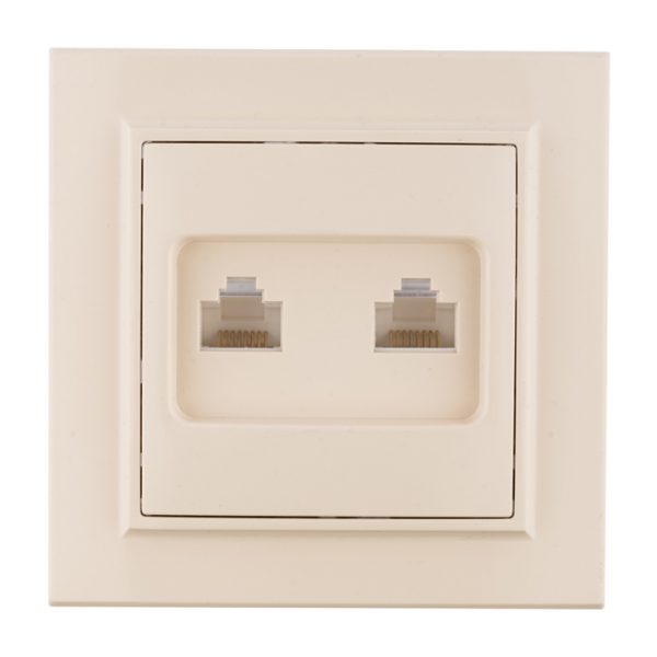 Розетка RJ-45+Phone СП бежевый Минск EKF