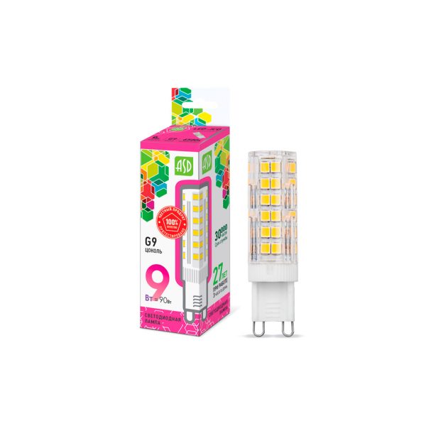 Лампа светодиодная LED-JCD-std 9Вт 230В G9 6500К 810Лм ASD 1 Лампа светодиодная LED-JCD-std 9Вт 230В G9 6500К 810Лм ASD