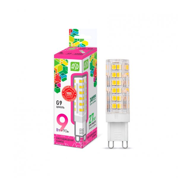 Лампа светодиодная LED-JCD-std 9Вт 230В G9 6500К 810Лм ASD 1 Лампа светодиодная LED-JCD-std 9Вт 230В G9 6500К 810Лм ASD