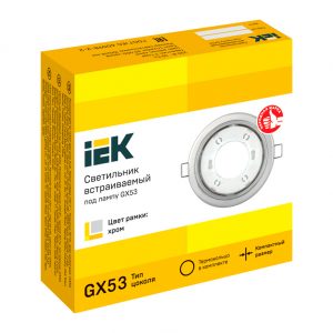 Светильник встраиваемый под лампу GX53 хром IEK
