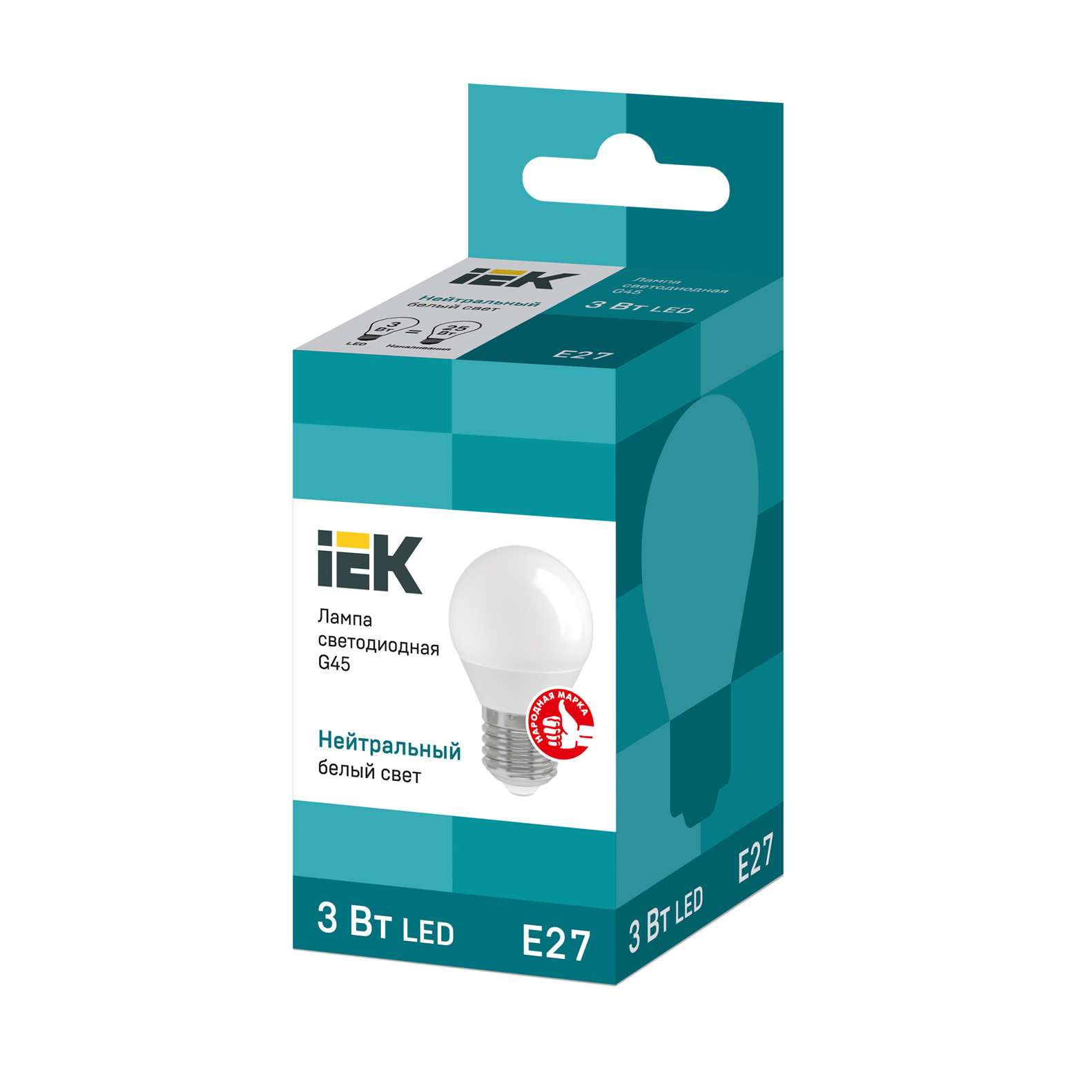 Лампа светодиодная G45 шар 3Вт 230В 4000К E27 IEK