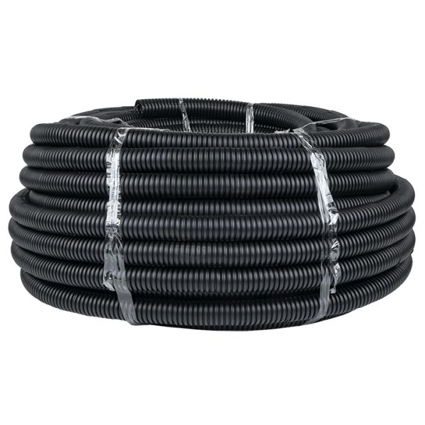 Труба гофр. ПНД Plast с зондом d32мм (50м.) черная EKF PROxima