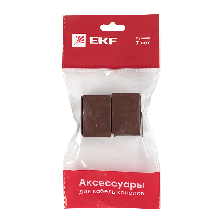 Соединитель (25х25) (4 шт) Plast EKF PROxima  под темное дерево