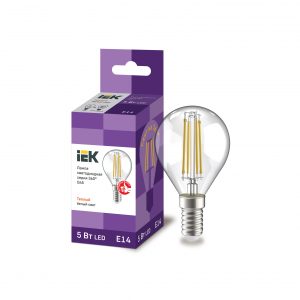 Лампа светодиодная G45 шар прозрачная 5Вт 230В 3000К E14 серия 360° IEK
