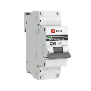 Автоматический выключатель 1P  80А (C) 10kA ВА 47-100 EKF PROxima