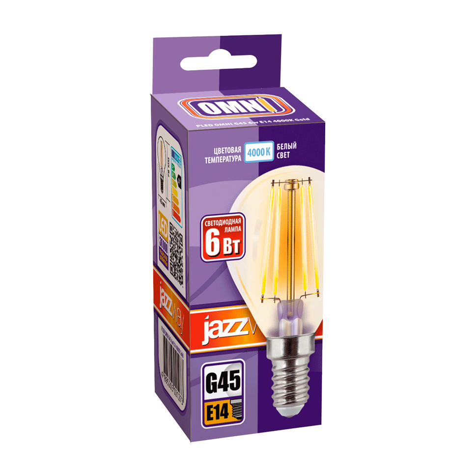 Лампа светодиодная декоративная PLED OMNI456W E144000K Gold