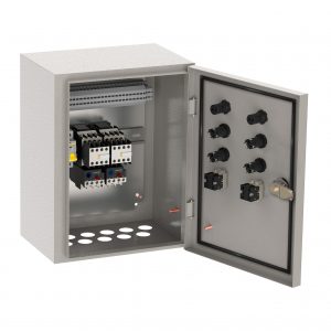 Ящик управления РУСМ5119-2274 нереверсивный 3 фидера автоматический выключатель на каждый фидер с переключателем на автоматический режим 1,6А IP54 IEK