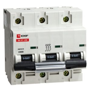 Автоматический выключатель ВА 47-100, 3P 16А (C) 10kA EKF