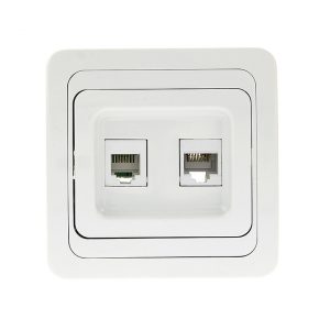 Розетка RJ-45+Phone бел. Лондон EKF PROxima