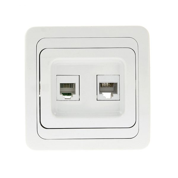 Розетка RJ-45+Phone бел. Лондон EKF PROxima