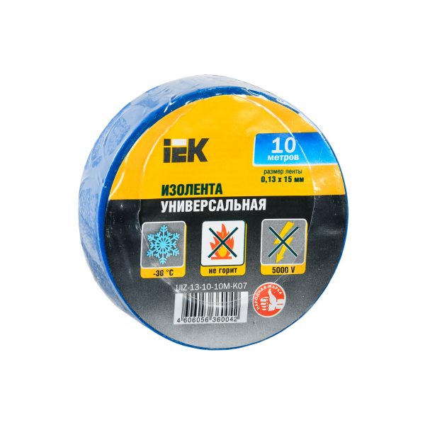 Изолента 0,13х15мм синяя 10м IEK