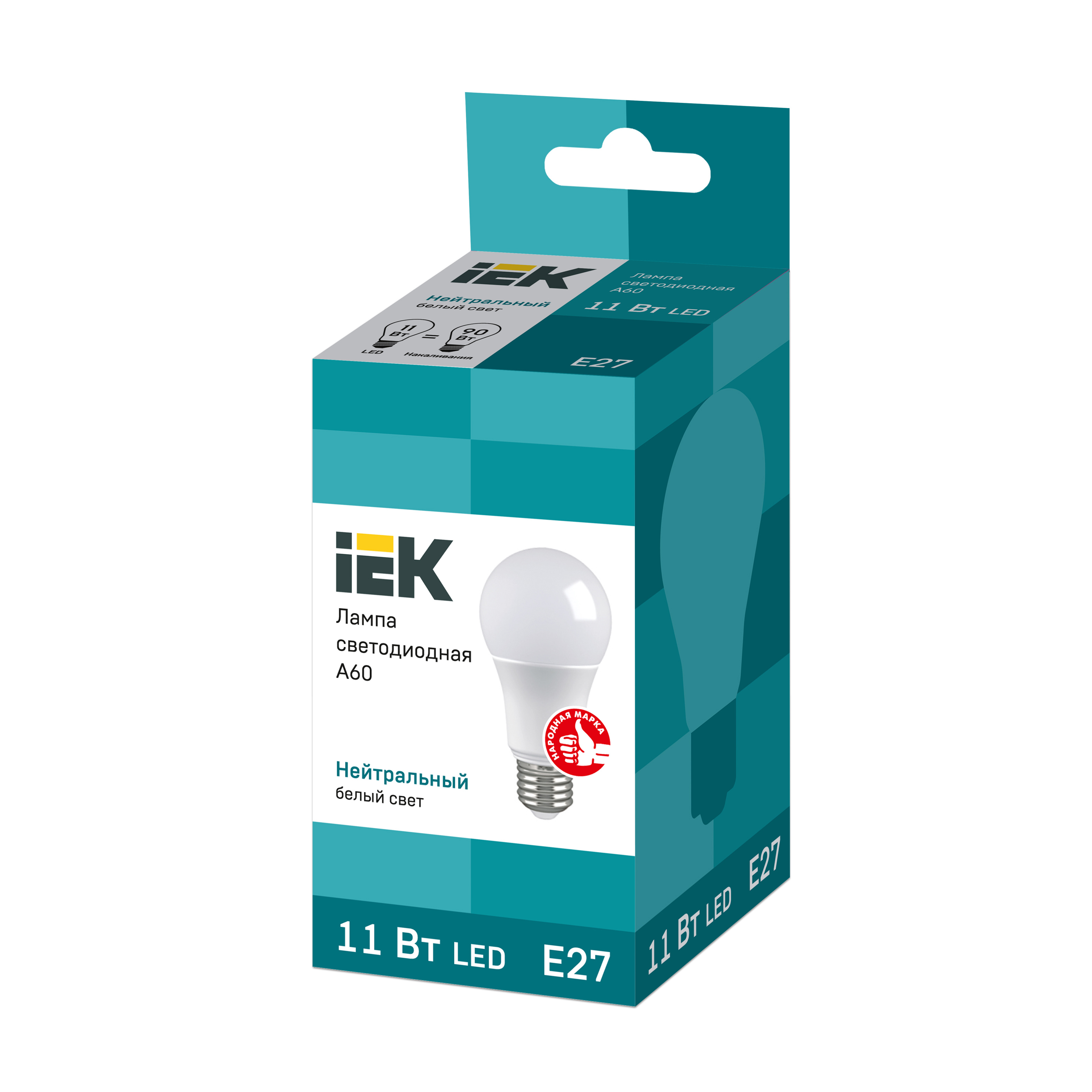 Лампа светодиодная A60 шар 11Вт 230В 4000К E27 IEK