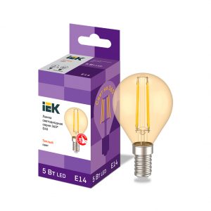 Лампа светодиодная G45 шар золото 5Вт 230В 2700К E14 серия 360° IEK