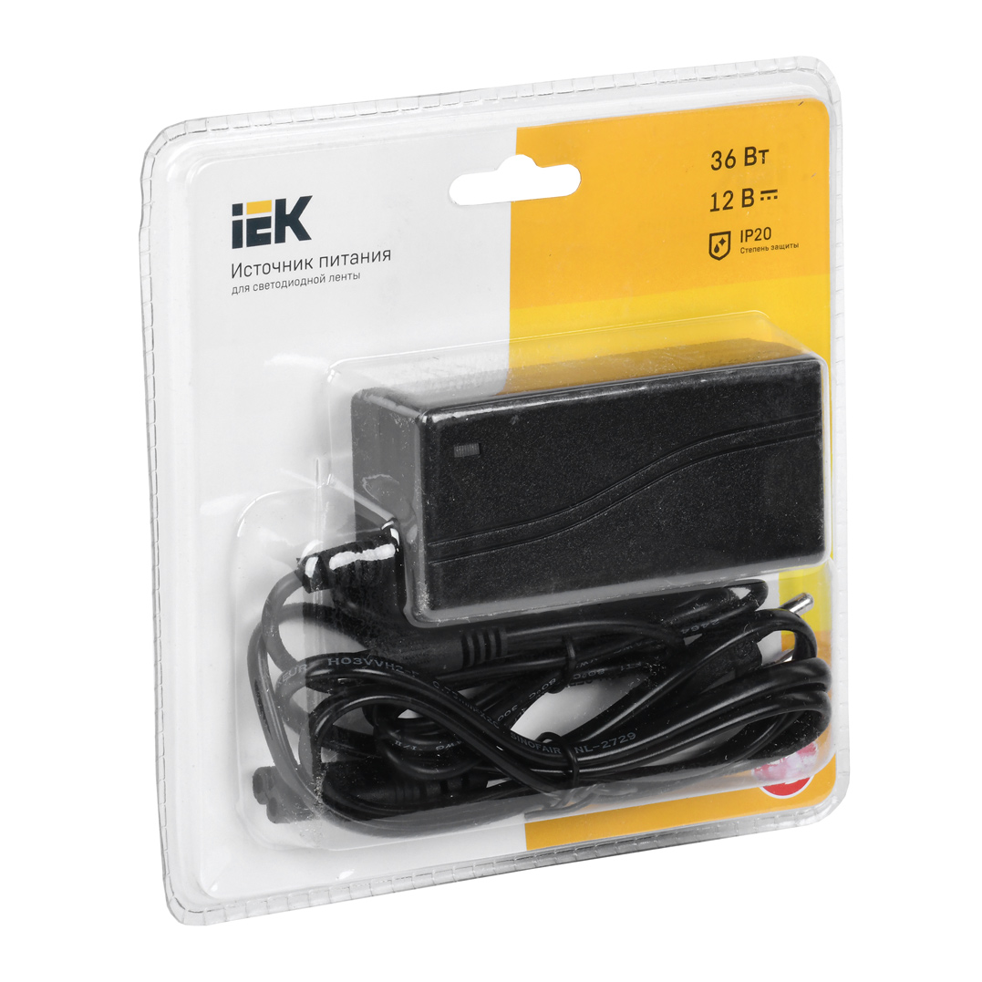 Драйвер LED ИПСН-ECO 36Вт 12В сетевая вилка-блок-Jack5,5 IP20 IEK