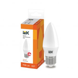 Лампа светодиодная C35 свеча 9Вт 230В 3000К E27 IEK