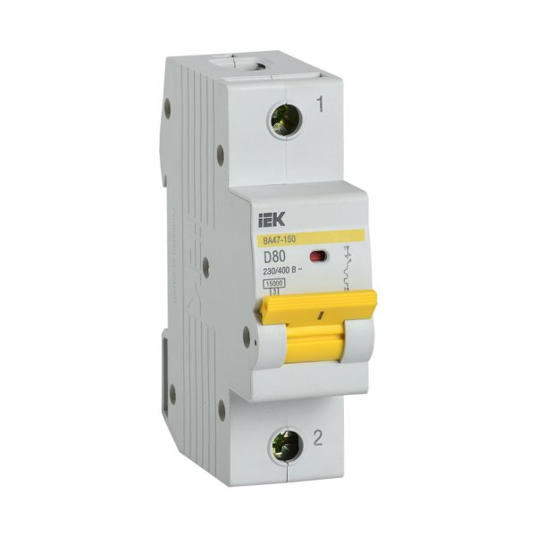 Выключатель автоматический ВА47-150 1Р 80А 15кА D IEK