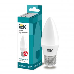 Лампа светодиодная C35 свеча 7Вт 230В 4000К E27 IEK