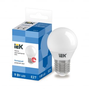 Лампа светодиодная G45 шар 9Вт 230В 6500К E27 IEK