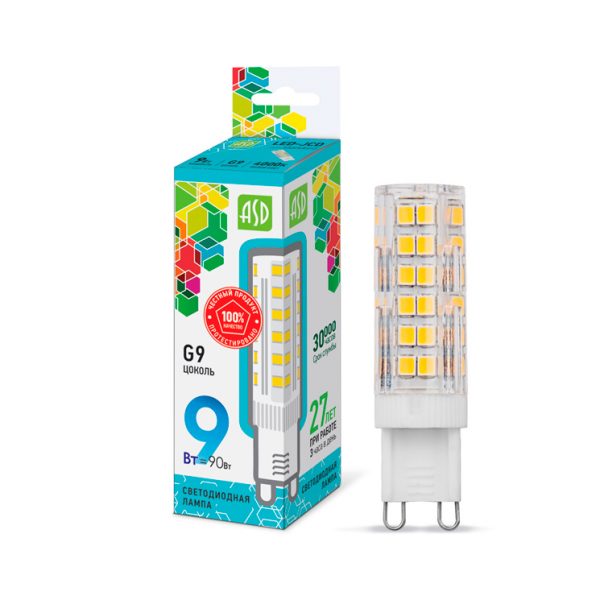Лампа светодиодная LED-JCD-std 9Вт 230В G9 4000К 810Лм ASD 1 Лампа светодиодная LED-JCD-std 9Вт 230В G9 4000К 810Лм ASD