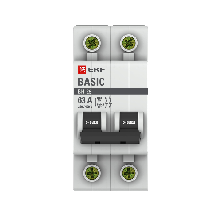 Выключатель нагрузки 2P 63А ВН-29 EKF Basic