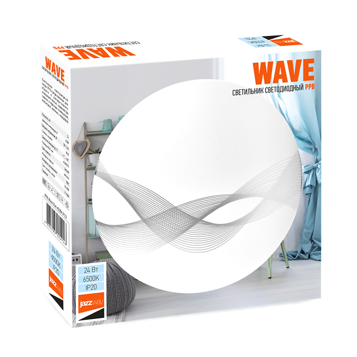 Светильник светодиодный настенно-потолочный PPB W AVE 24W PPBW AVE24W 6500K IP20