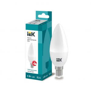 Лампа светодиодная C35 свеча 5Вт 230В 4000К E14 IEK