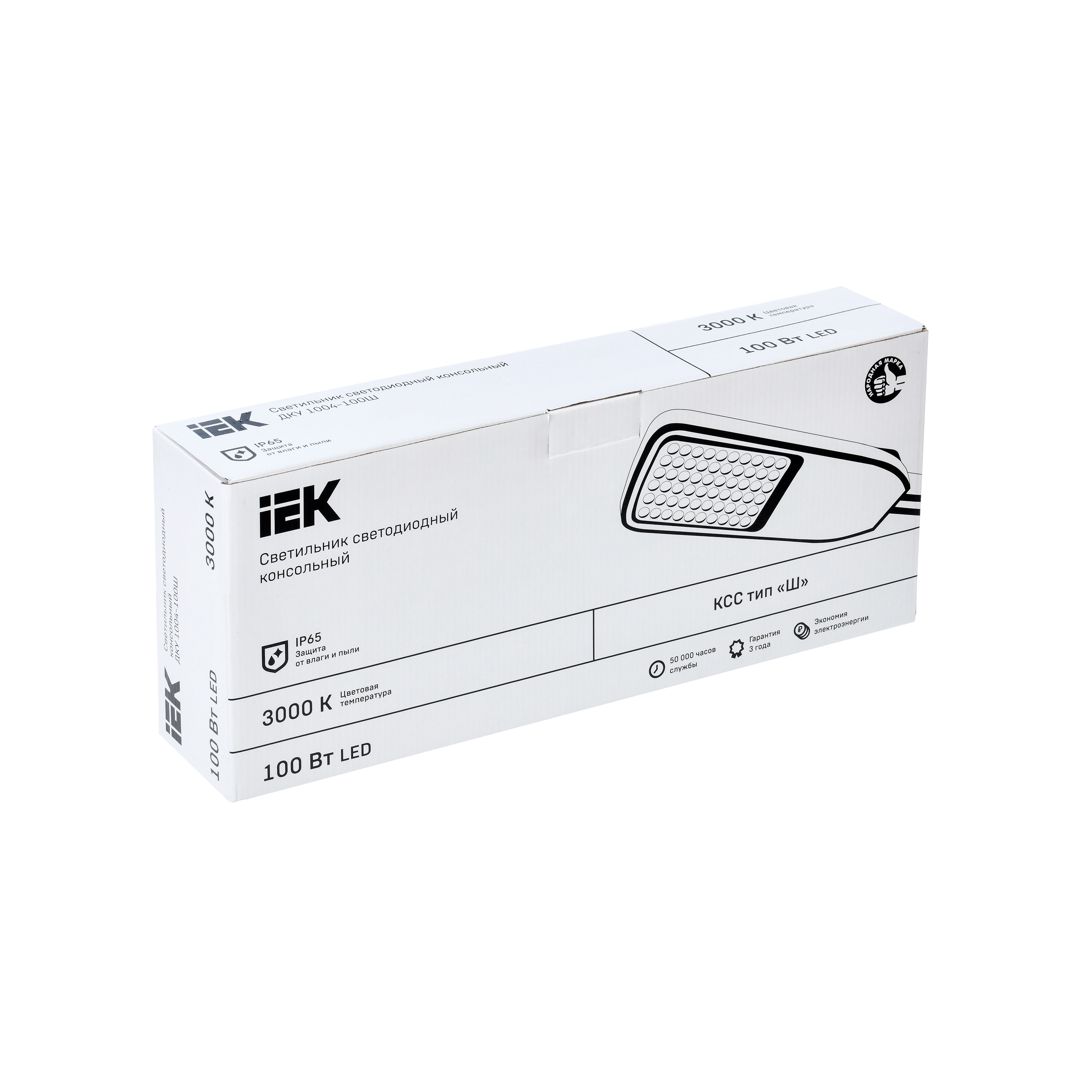 Светильник светодиодный ДКУ 1004-100Ш 3000К IP65 серый IEK