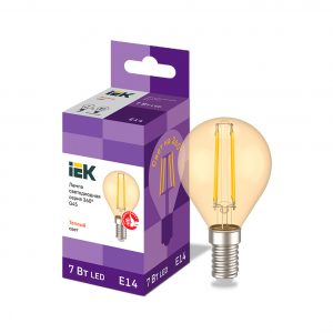 Лампа светодиодная G45 шар золото 7Вт 230В 2700К E14 серия 360° IEK