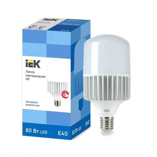 Лампа светодиодная HP 80Вт 230В 6500К E40 IEK