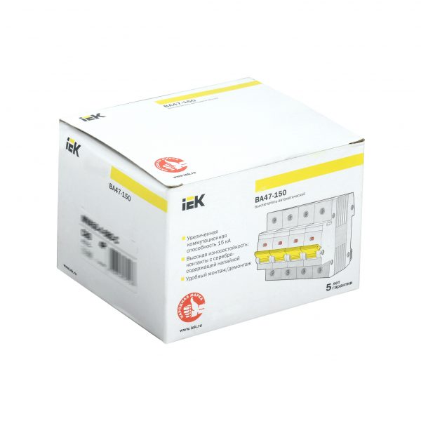 Выключатель автоматический ВА47-150 4Р 80А 15кА D IEK