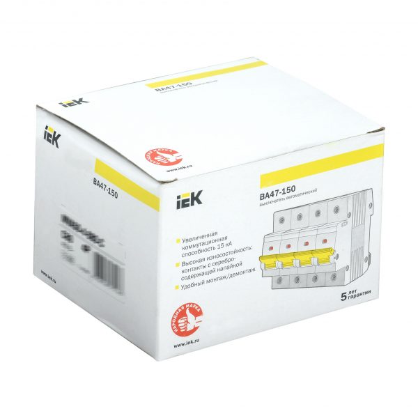 Выключатель автоматический ВА47-150 4Р 63А 15кА D IEK