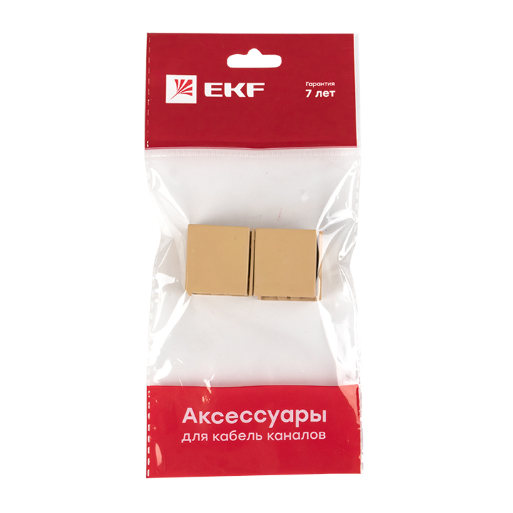 Соединитель (25х16) (4 шт) Plast EKF PROxima   под светлое дерево