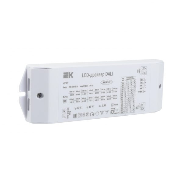 LED-драйвер DALI 42Вт 250-1000мА 8-52В IEK 1 LED-драйвер DALI 42Вт 250-1000мА 8-52В IEK