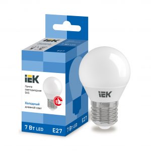 Лампа светодиодная G45 шар 7Вт 230В 6500К E27 IEK