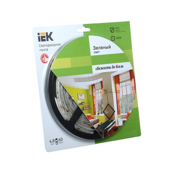 Лента светодиодная 5м блистер LSR-3528G60-4.8-IP65-12V IEK-eco