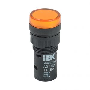Лампа AD16DS(LED)матрица d=16мм желтый 110В AC/DC IEK